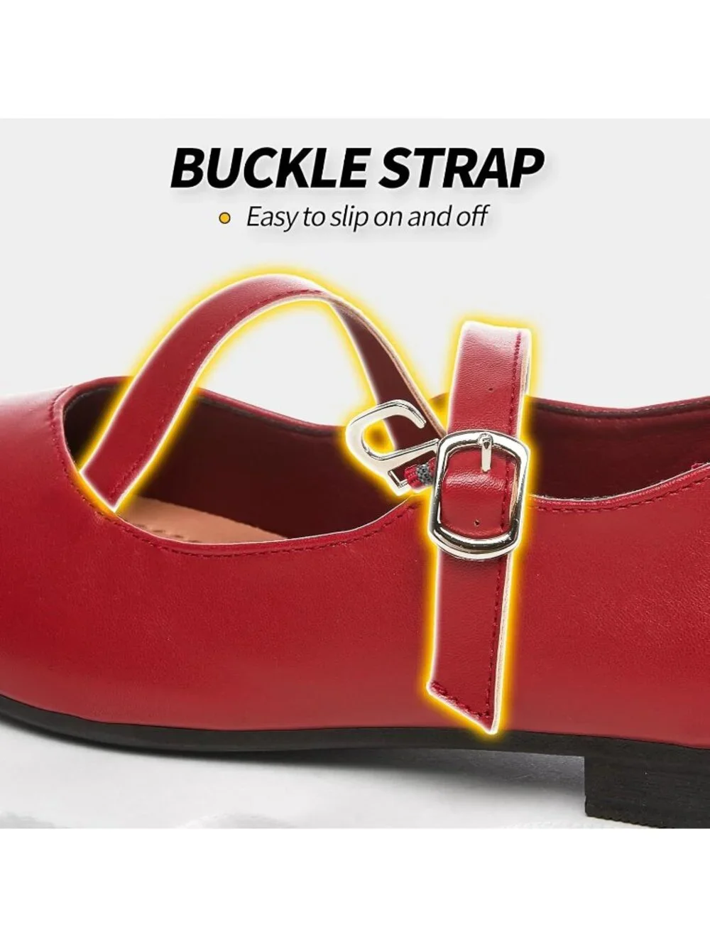 Women's Dark Red Mary Janes with Cross Strap Soft Memory Foam Flats Shoes